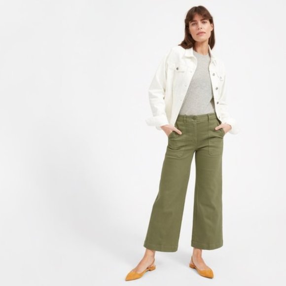 Everlane Pants - Everlane Wide Leg Crop Utility Pant Green